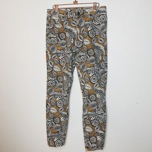 Loft modern ankle mustard leaf jeans boho pants 28 6